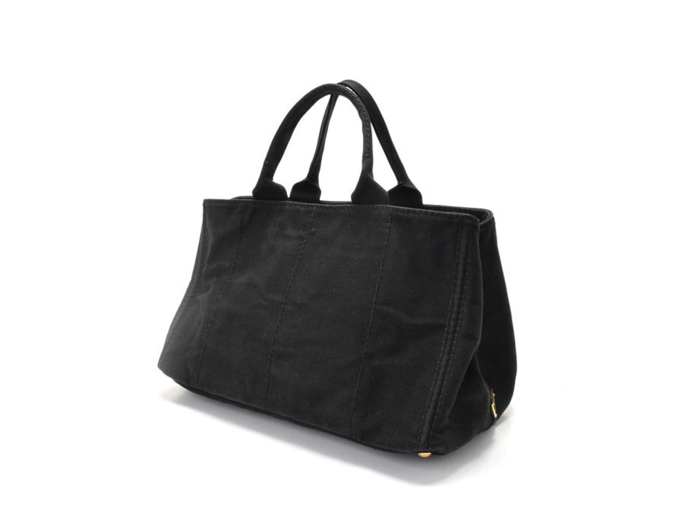 Prada Tote 2way Canvas Bag Canapa Black